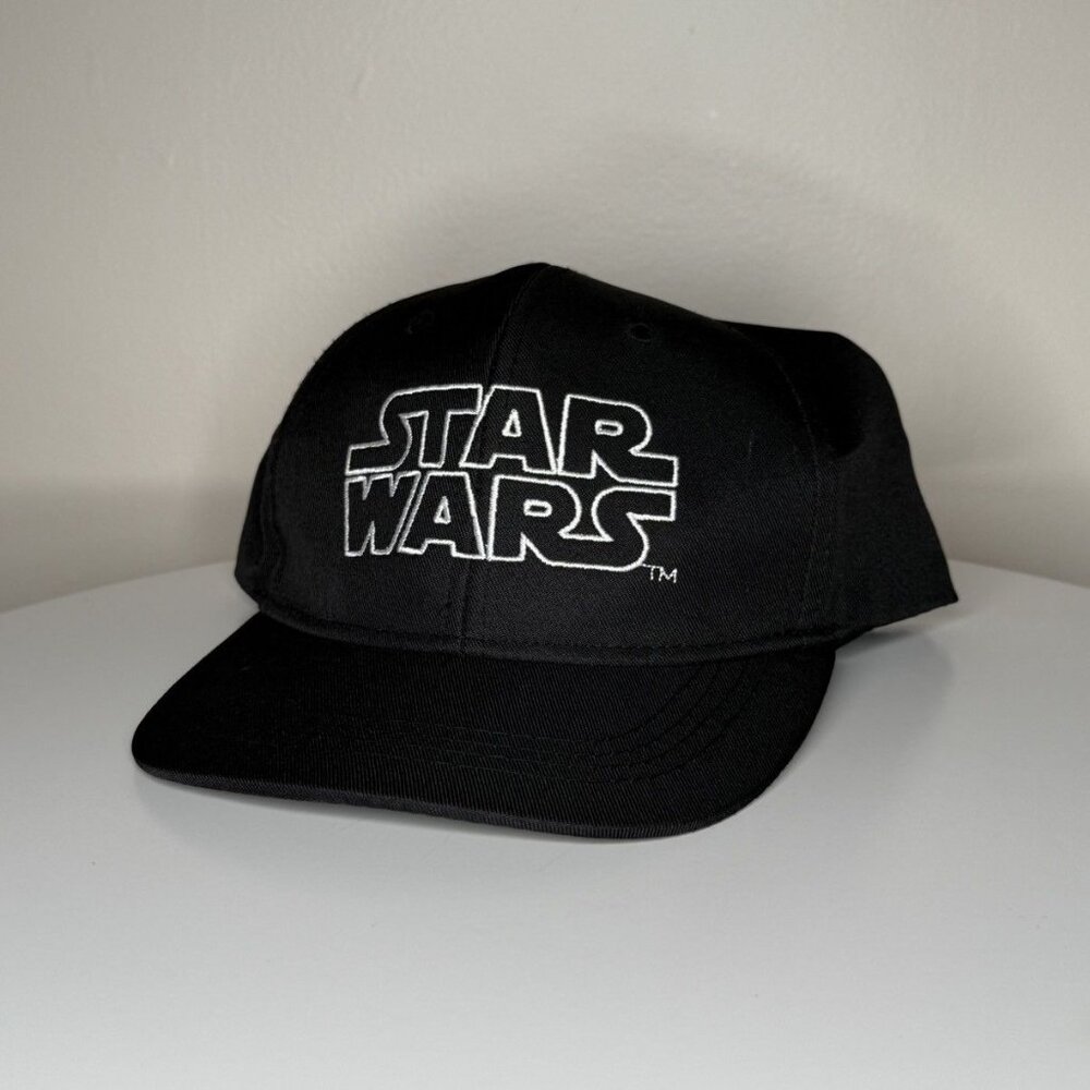 Vintage Star Wars Black Baseball Cap Lucasfilm Adjustable One Size Hat
